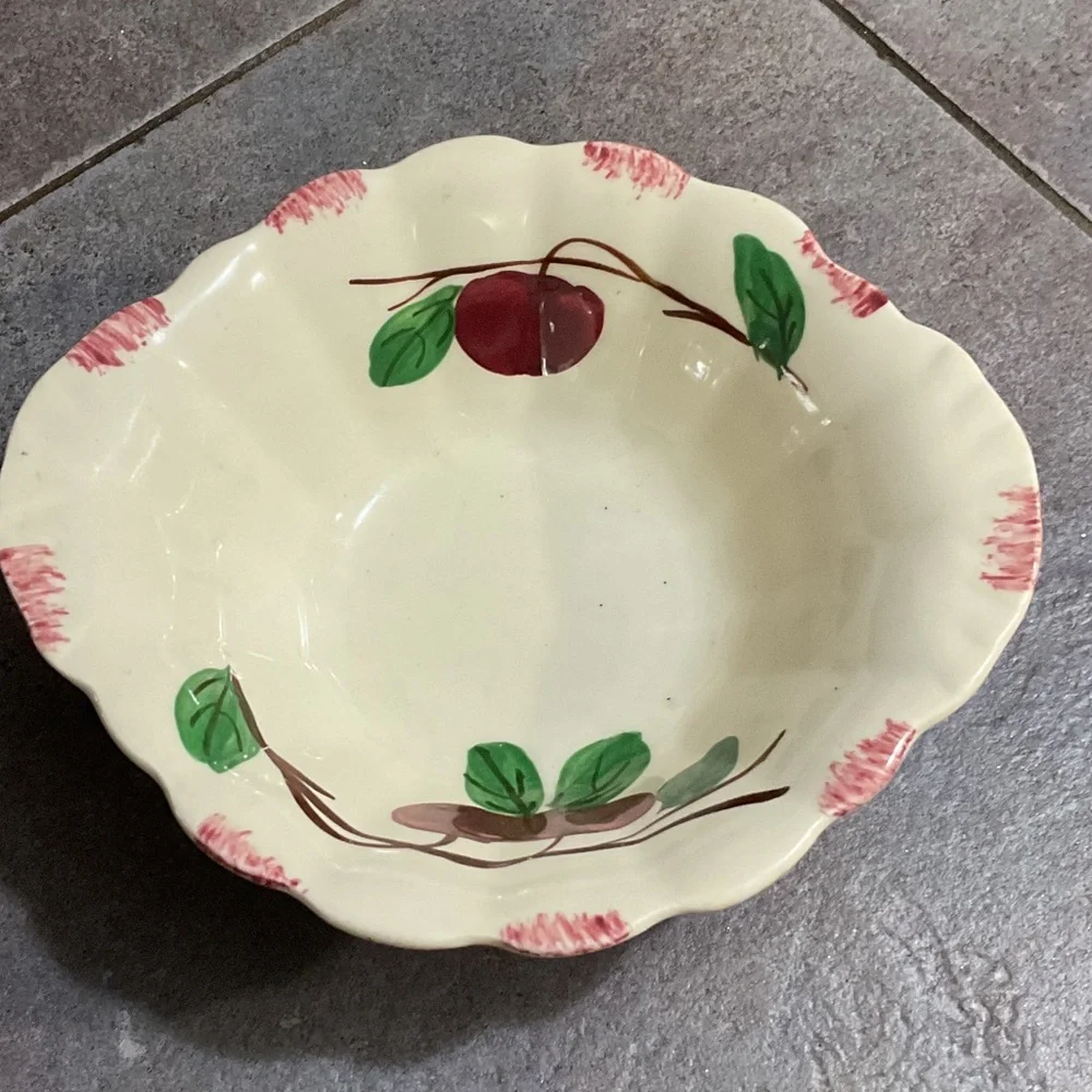 Decorative Cream and Red Fruit Bowl